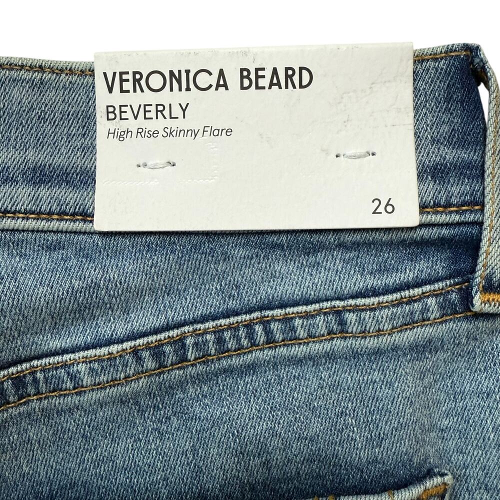 VERONICA BEARD Beverly Two-Tone Skinny Flare Jean in Ripple Dust - Picture 9 of 10